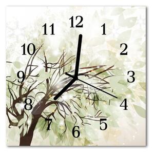 Zegar szklany kwadratowy Drzewo