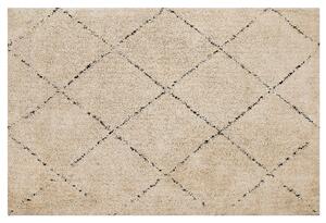 Nowoczesny długowłosy dywan w romby prostokątny 140 x 200 cm beżowy Mutki Beliani