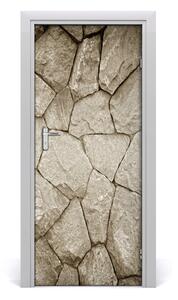 Naklejka fototapeta na drzwi Ściana z kamienia