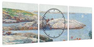Obraz - Childe Hassam, Poppies, Isles of Shoals, reprodukcje (z zegarem) (90x30 cm)