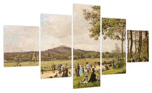 Obraz - French 19th Century, Race Course at Longchamps, reprodukcje (125x70 cm)