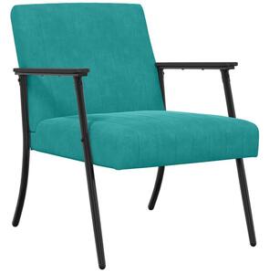 Elegancki fotel aksamitny w turkusie z ergonomicznym wsparciem