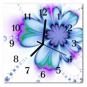 Zegar szklany kwadratowy Kwiat