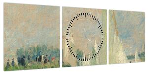 Obraz - Auguste Renoir, Regatta at Argenteuil, reprodukcje (z zegarem) (90x30 cm)