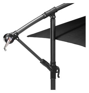 Czarny parasol ogrodowy bez podstawy Bonami Essentials Happy Sun, ø 300 cm