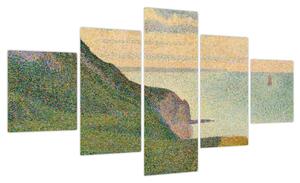 Obraz - Georges Seurat, Seascape at Port-en-Bessin, Normandy, reprodukcje (125x70 cm)