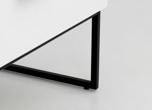 Biała komoda z czarnymi metalowymi nóżkami Tenzo Mello, wys. 123 cm