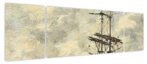 Obraz - Eugène Boudin, Ship on the Touques, reprodukcje (170x50 cm)