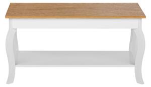 Stolik kawowy ława 100 x 55 cm styl prowansalski jasne drewno z białym Hartford Beliani