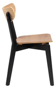 Czarne krzesło z elementami w dekorze dębu Actona Roxby