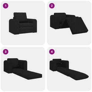Sofa bed czarny 98 x 71 x 83 cm tkanina