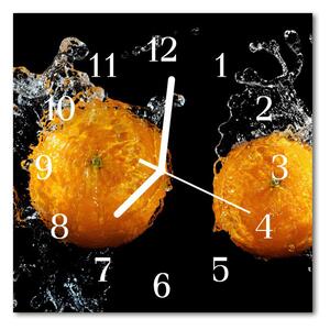 Zegar szklany kwadratowy Pomarańcze