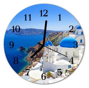 Zegar szklany okrągły Santorini
