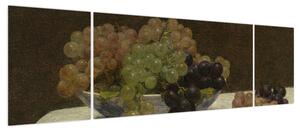 Obraz - Henri Fantin-Latour, Still Life with Grapes and a Carnation, reprodukcje (170x50 cm)
