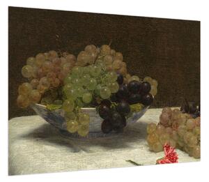 Obraz - Henri Fantin-Latour, Still Life with Grapes and a Carnation, reprodukcje (70x50 cm)