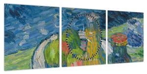 Obraz - Alexej von Jawlensky, Still Life with Bottles and Fruit, reprodukcje (z zegarem) (90x30 cm)