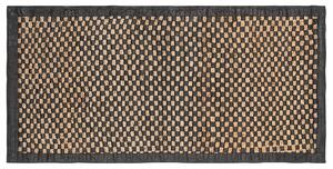 Rustykalny dywan ze skóry i juty prostokątny 80 x 150 cm czarno-beżowy Gerce Beliani