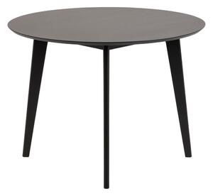 Czarny stół w dekorze dębu Actona Roxby, ø 105 cm