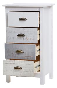 Wysoka biało-szara komoda z 4 szufladami Marckeric Romantica, 46x80 cm