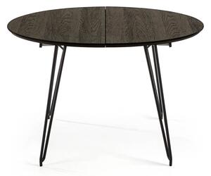 Czarny stół rozkładany Kave Home Norfort, ⌀ 120 cm