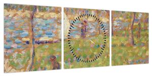 Obraz - Georges Seurat, Study for "La Grande Jatte", reprodukcje (z zegarem) (90x30 cm)