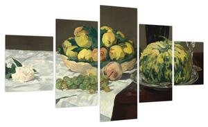 Obraz - Edouard Manet, Still Life with Melon and Peaches, reprodukcje (125x70 cm)