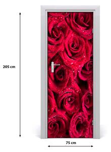 Nalepka Naklejka fototapeta na drzwi Czerwone róże