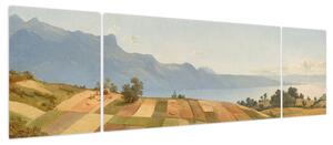 Obraz - Alexandre Calame, Swiss Landscape, reprodukcje (170x50 cm)