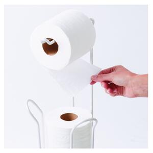 Biały stalowy stojak na papier toaletowy iDesign Classico, wys. 60 cm