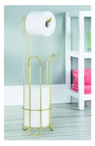 Stalowy stojak na papier toaletowy w kolorze złota iDesign Classico, wys. 60 cm