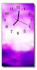 Zegar Szklany Pionowy Sztuka Abstrakcja linie purpurowy
