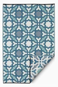 Niebiesko-szary dwustronny dywan na zewnątrz z tworzywa sztucznego z recyklingu Fab Hab Seville, 120x180 cm