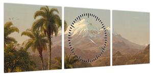 Obraz - Frederic Edwin Church, Tamaca Palms, reprodukcje (z zegarem) (90x30 cm)