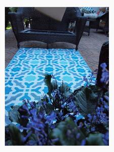 Niebiesko-szary dwustronny dywan na zewnątrz z tworzywa sztucznego z recyklingu Fab Hab Seville, 90x150 cm