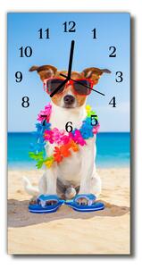 Zegar Szklany Pionowy Zwierzęta Pies plaża kolorowy