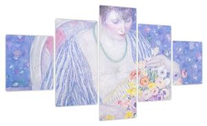 Obraz - Frederick Carl Frieseke, The Basket of Flowers, reprodukcje (125x70 cm)