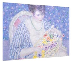 Obraz - Frederick Carl Frieseke, The Basket of Flowers, reprodukcje (70x50 cm)