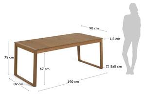 Stół ogrodowy z drewna akacji Kave Home Emili, 180x90 cm