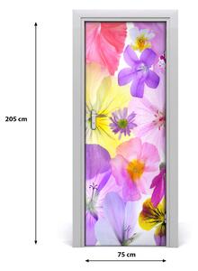 Okleina Naklejka fototapeta na drzwi Kolorowe kwiaty