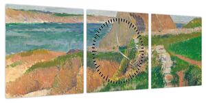 Obraz - Henri Moret, The Island of Raguenez, Brittany, reprodukcje (z zegarem) (90x30 cm)