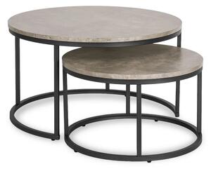 Zestaw Stolików Kawowych ROCKY MAX 60 cm/80 cm Szary Beton Nowoczesny Loft