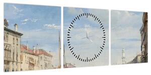 Obraz - Richard Parkes Bonington, The Grand Canal, reprodukcje (z zegarem) (90x30 cm)