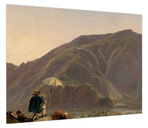 Obraz - Jules Coignet, View of Bozen with a Painter, reprodukcje (70x50 cm)