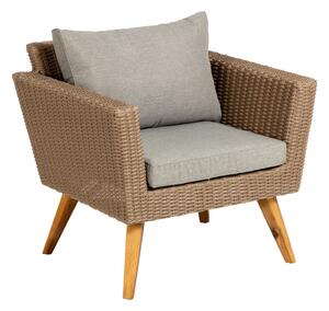 Krzesło ogrodowe z szarymi poduszkami Kave Home Sumie