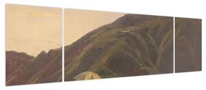 Obraz - Jules Coignet, View of Bozen with a Painter, reprodukcje (170x50 cm)