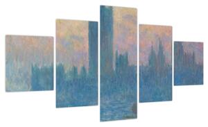 Obraz - Claude Monet, The Houses of Parliament, Sunset, reprodukcje (125x70 cm)