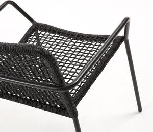 Czarny fotel ogrodowy ze stalową konstrukcją Kave Home Bomer