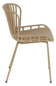 Beżowe krzesło ogrodowe ze stalową konstrukcją Kave Home Surpik
