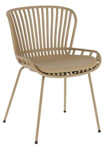Beżowe krzesło ogrodowe ze stalową konstrukcją Kave Home Surpik