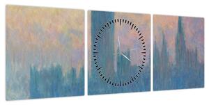 Obraz - Claude Monet, The Houses of Parliament, Sunset, reprodukcje (z zegarem) (90x30 cm)